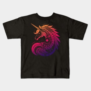 Ethereal Tribal Unicorn: Blending Mythology with Modern Styling Kids T-Shirt